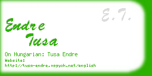 endre tusa business card